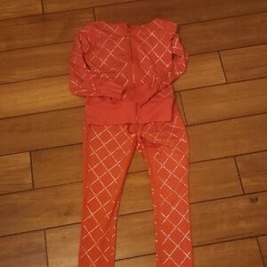 Stylish Orange Track Suit with Rhinestone Accents